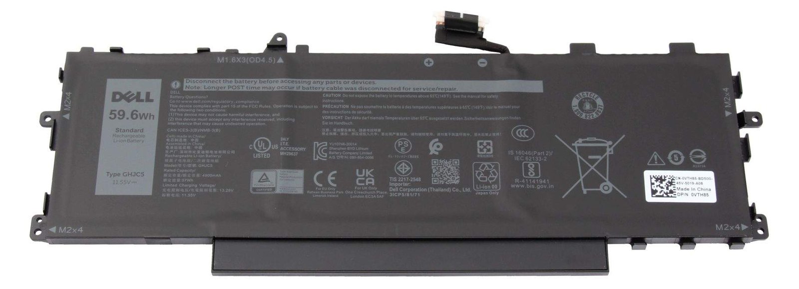 Dell 451-BCTX Akku 59.28Wh Original - Akku - 4.900 mAh