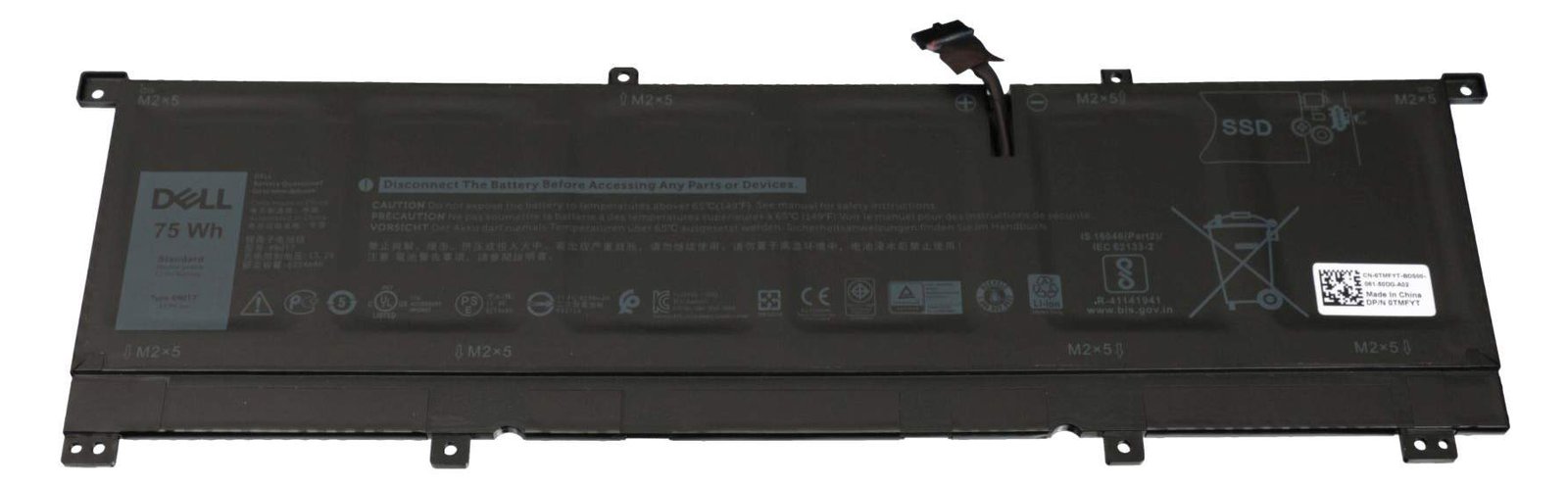 Dell 8N0T7 Akku 75Wh Original - Akku - 6.254 mAh