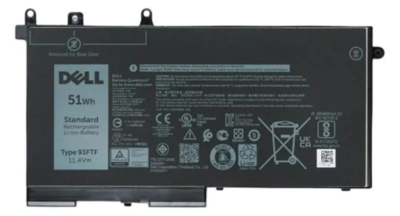 Dell Battery 51WHR 3 Cell Lithium Ion - Batterie - 4.254 mAh, Ansicht 2