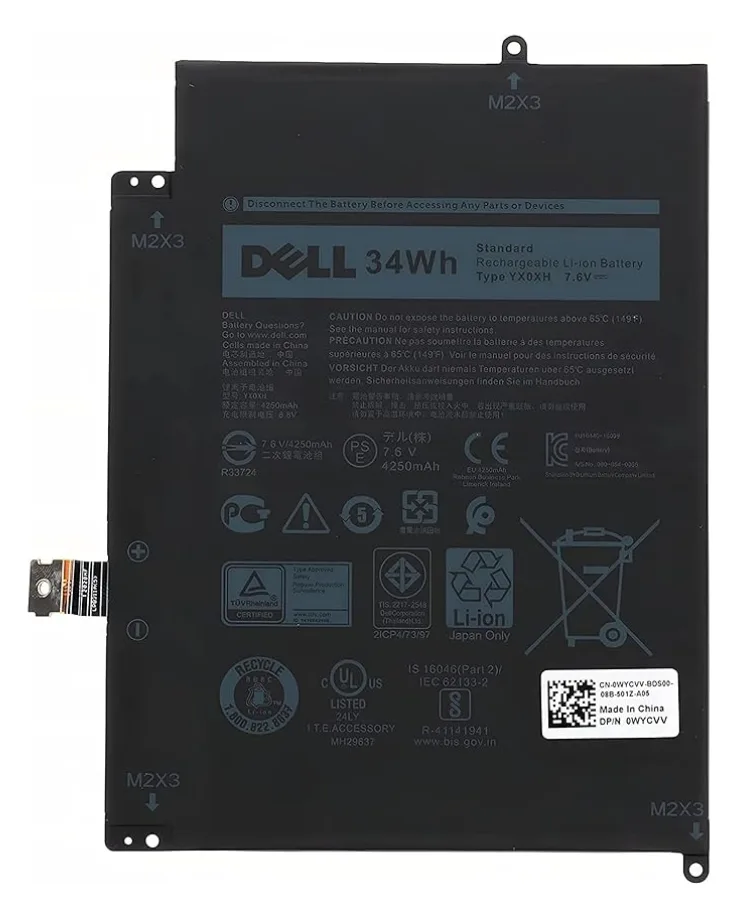 Dell BTRY PRI 34WHR 2C LITH SMP C668F - Batterie - 4.250 mAh, Ansicht 2