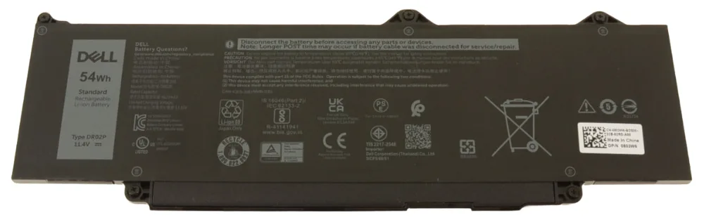 Dell Btry Pri 54Whr 3C Lith Smp RXF9T - Batterie - 4.623 mAh, Ansicht 2