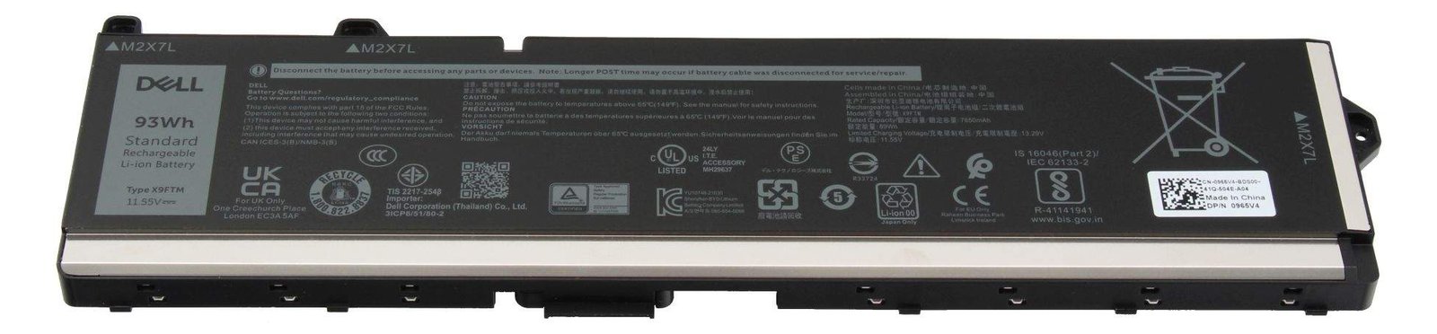 Dell Btry Pri 93Whr 6C Lith Swd Ren - Batterie - 7.650 mAh