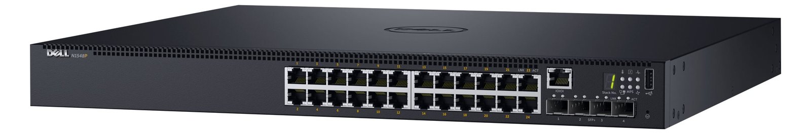Dell Networking N1524P - Switch - managed - 24 x 10/100/1000 + 4 x 10 Gigabit SFP+ - an Rack montierbar - PoE+ (30.8 W)