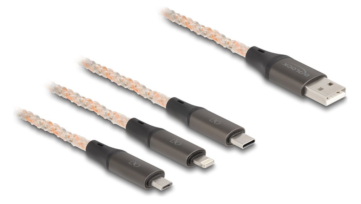 Delock 3 in 1 - Kabel nur zum Laden - USB männlich zu Micro-USB Typ B, Lightning, 24 pin USB-C männlich von LumaTech