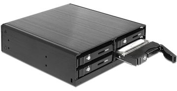 Delock 5.25 Mobile Rack for 4 x 2.5? SATA HDD / SSD - Gehäuse für Speicherlaufwerke mit Lüfter - 2.5 (6.4 cm) von LumaTech