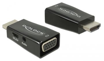 Delock Adapter HDMI-A Stecker > VGA Buchse mit Audio - Schwarz von LumaTech