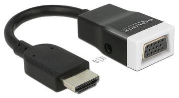 Delock Adapter HDMI-A Stecker > VGA Buchse mit Audio - Schwarz / Weiß von LumaTech