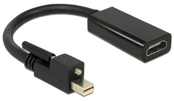 Delock Adapter mini Displayport 1.2 male with screw > HDMI female 4K Active black von LumaTech