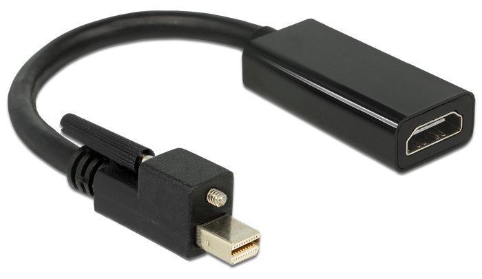 Delock Adapter mini Displayport 1.2 male with screw > HDMI female 4K Active black