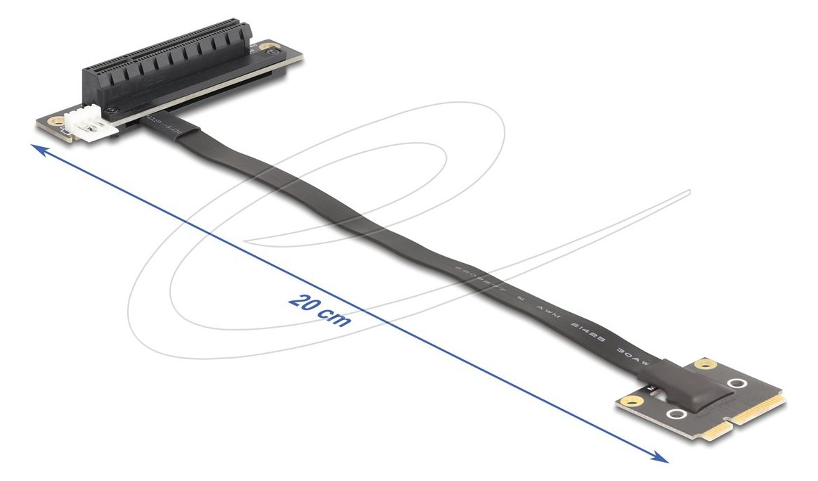 Delock Adapter Mini PCIe Stecker zu 3.0 x8 Slot 90° - Adapter - 0,2 m