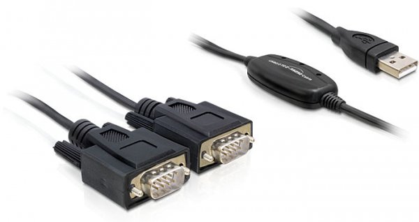 Delock Adapter USB 2.0 > 2 x Seriell - Kabel USB / seriell - USB (M)