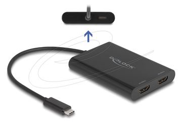 Delock Adapter USB Type-C zu 2 x HDMI 4K 60 Hz mit DisplayLink Grafik und von LumaTech