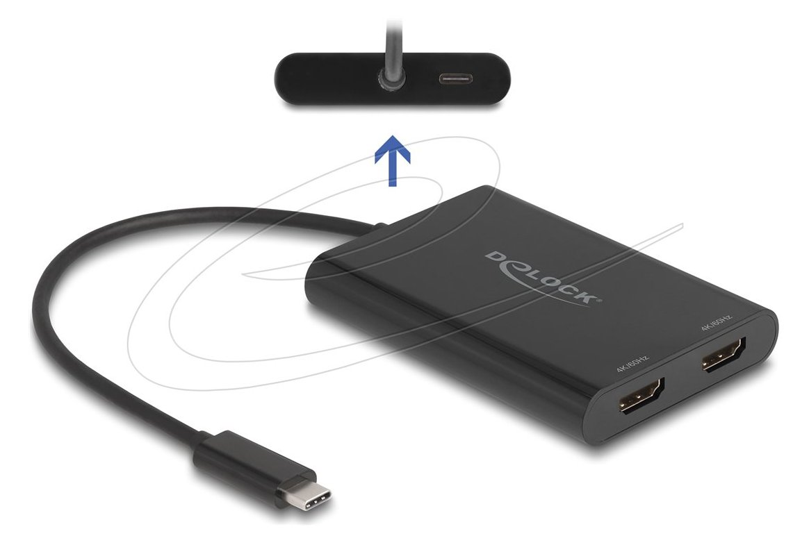 Delock Adapter USB Type-C zu 2 x HDMI 4K 60 Hz mit DisplayLink Grafik und