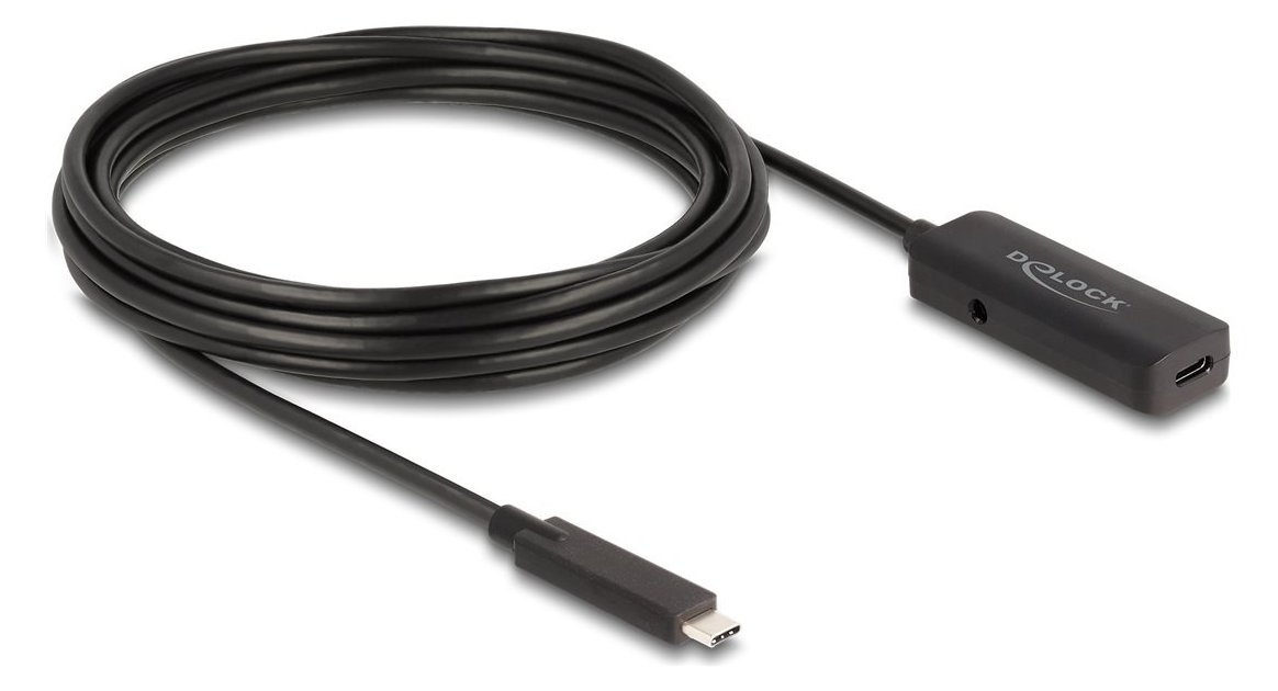 Delock Aktives USB 10 Gbps Verlängerungskabel Type-C 5 m - Digital/Daten - Strom/Netzteil