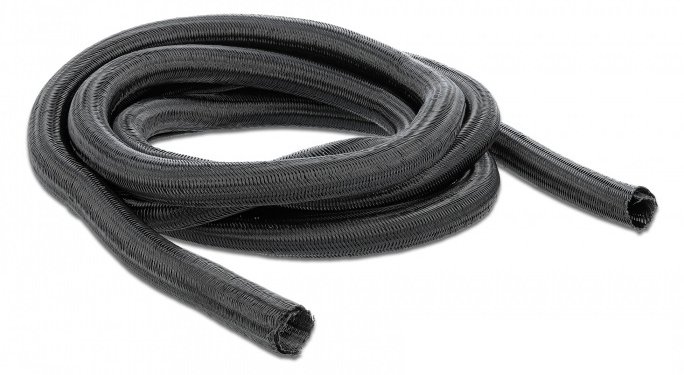 Delock Braided Sleeving self-closing - Geflechtschlauch - Schwarz