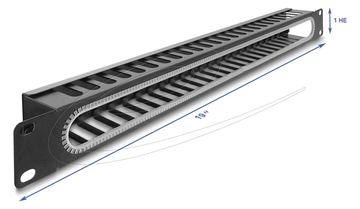 Delock Cable routing panel - Schwarz, RAL 9005 - 1U - 48.3 cm (19) von LumaTech