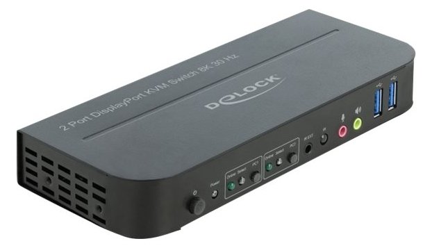 Delock DisplayPort 1.4 KVM Switch 8K 30 Hz with USB 3.0 and Audio