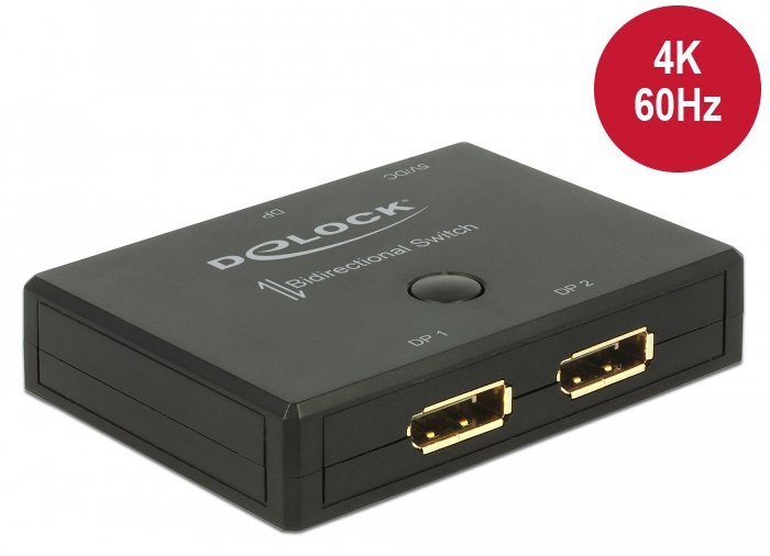 Delock Displayport 2 - 1 Switch bidirectional 4K 60 Hz