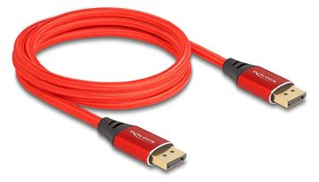 Delock DisplayPort Kabel 16K 60 Hz 2 m rot Metall von LumaTech