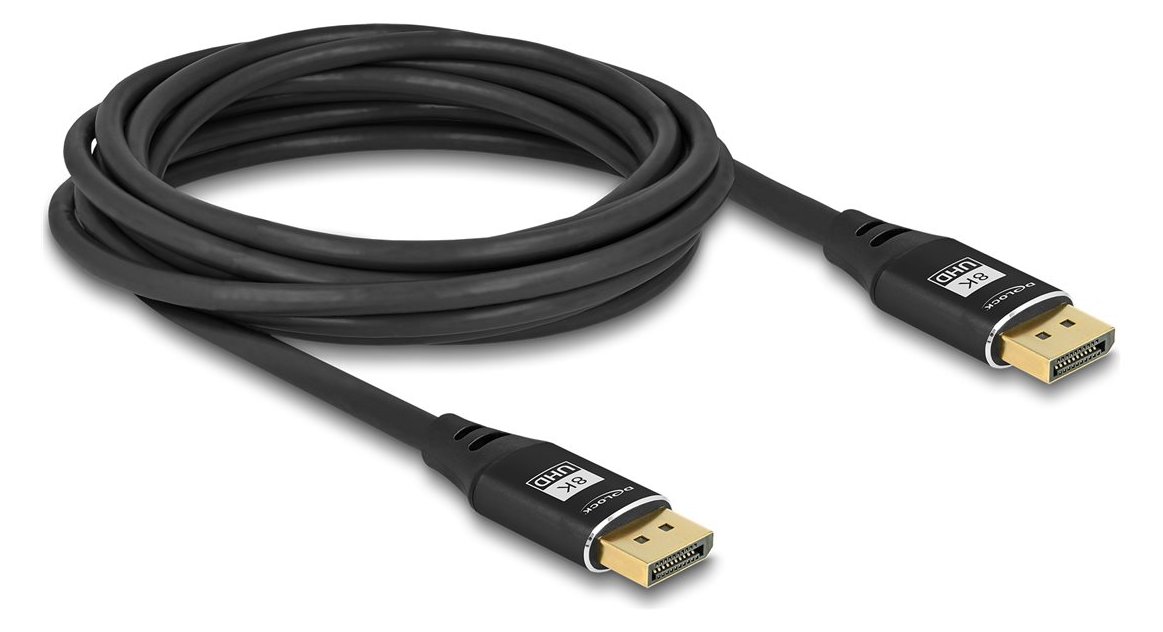 Delock DisplayPort Kabel 8K 60 Hz 5 m schwarz Metall