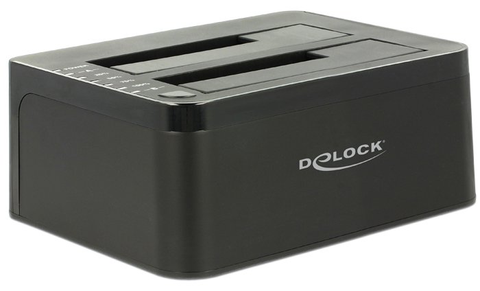 Delock Dual Docking Station SATA HDD > USB 3.0 with Clone Function - Speicher-Controller mit One-Touch-Klonen - 2.5