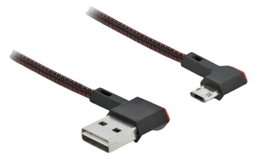 Delock Easy - USB-Kabel - USB (M) links/rechts abgewinkelt, umkehrbar zu Micro-USB Typ B (M)