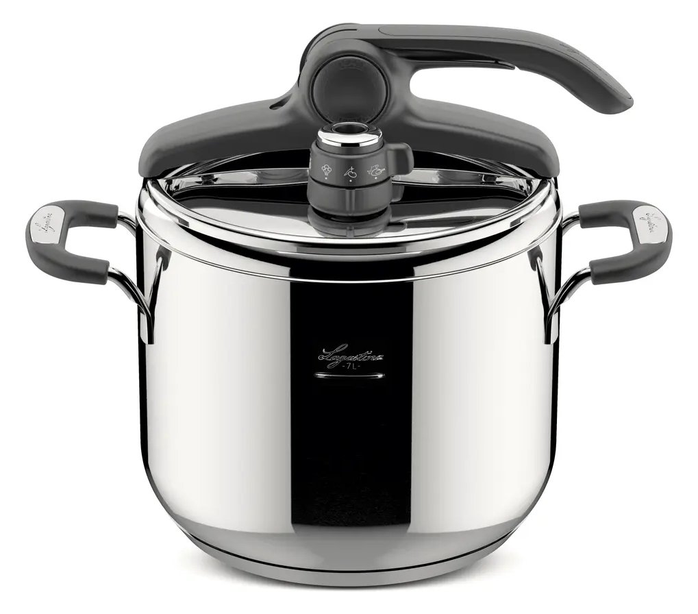 Lagostina 8900524569 - 7 l - Edelstahl - Schwarz - Silikon - 5 Person(en) - Induktion - Versiegelte Platte