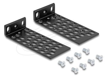Delock Halterung - Universal - Rack montierbar - Schwarz - 1U (Packung mit 2) von LumaTech