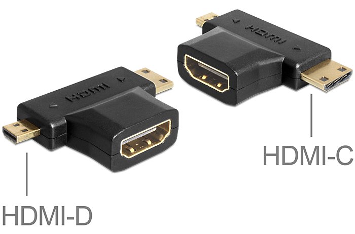 Delock HDMI Splitter - HDMI weiblich bis mini HDMI, mikro HDMI männlich