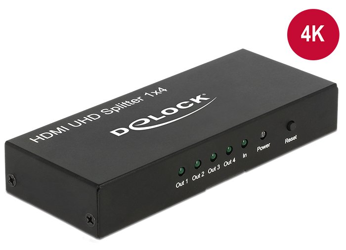 Delock HDMI UHD Splitter 1 x HDMI in > 4 x HDMI out 4K