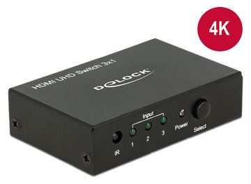 Delock HDMI UHD Switch 3 x HDMI in > 1 x HDMI out 4K von LumaTech