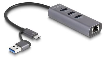 Delock Hub - with USB Type-C or USB Type-A connector, in metal case von LumaTech