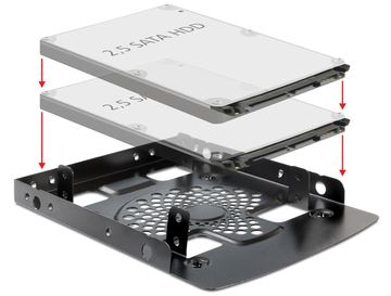 Delock Installation frame 3.5? > 2 x 2.5? HDD - Laufwerksschachtadapter - 3,5 auf 2,5 (8.9 cm to 6.4 cm) von LumaTech