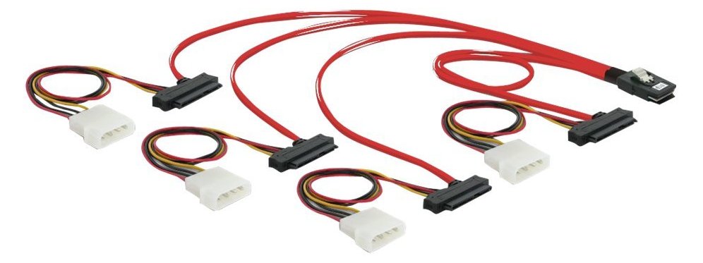 Delock Internes SAS-Kabel - 4-Lane - 36 PIN 4iMini MultiLane (M)