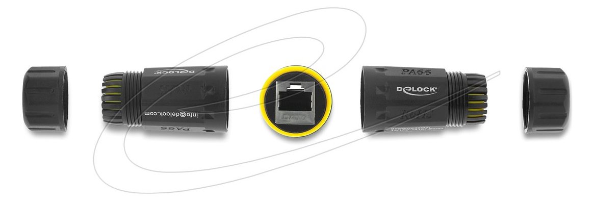 Delock Kabelverbinder RJ45 Buchse zu mit M23 Gewinde - Netzwerk