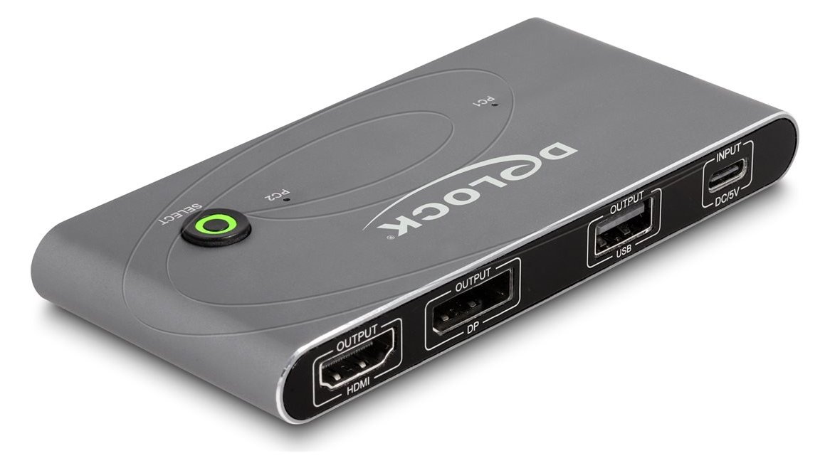 Delock KVM-/Audio-/USB-Switch - HDMI and DisplayPort 8K MST with USB 2.0