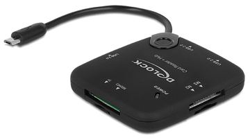 Delock Micro USB OTG Card Reader + 3 port USB Hub - Kartenleser (MS, MS PRO, MMC, SD, MS Duo, MS PRO Duo, RS-MMC von LumaTech