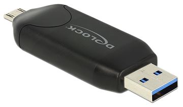 Delock Micro USB OTG Card Reader + USB 3.0 A male - Kartenleser (MS, MMC, SD, microSD, SDHC, SDXC) von LumaTech