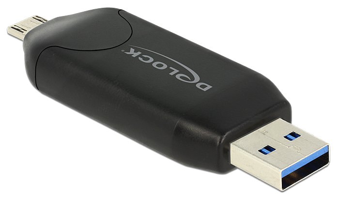 Delock Micro USB OTG Card Reader + USB 3.0 A male - Kartenleser (MS, MMC, SD, microSD, SDHC, SDXC)