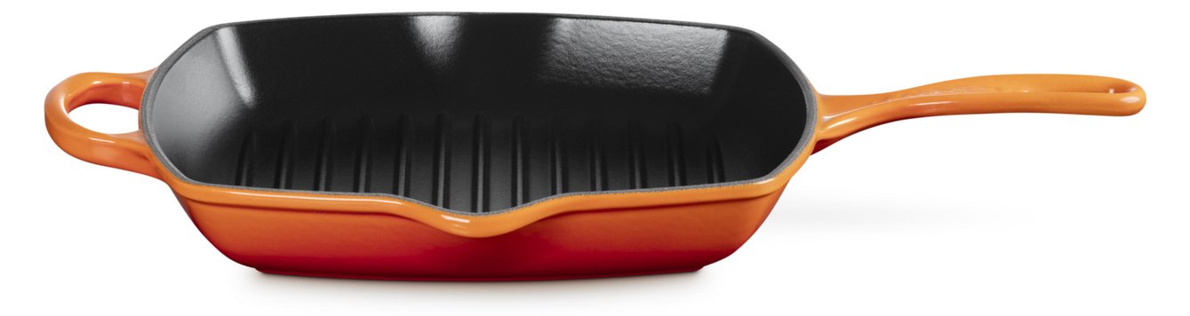 Le Creuset 20183260900422 - Quadratisch - Grillpfanne - Schwarz - Orange - Eisenguss - Keramik - Gas - Halogen