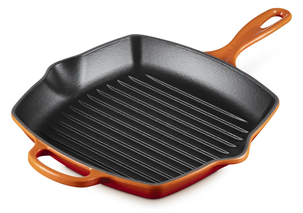 Le Creuset 20183260900422 - Quadratisch - Grillpfanne - Schwarz - Orange - Eisenguss - Keramik - Gas - Halogen, Ansicht 4