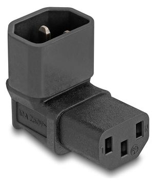 Delock Netzteil - power IEC 60320 C13 zu IEC 60320 C14 - 250 V - 10 A - 90°-Stecker - Schwarz von LumaTech
