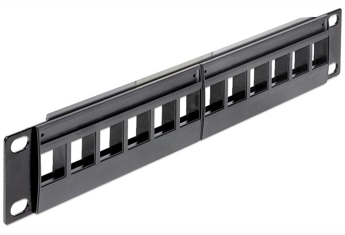 Delock Patch Panel - Schwarz - 1U - 25.4 cm (10)