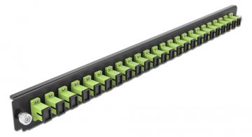 Delock Rack-Montageblech für Glasfaser-Spleißbox - Vorderseite - SC MM X 24 - hellgrün - 1U - 48.3 cm (19) von LumaTech
