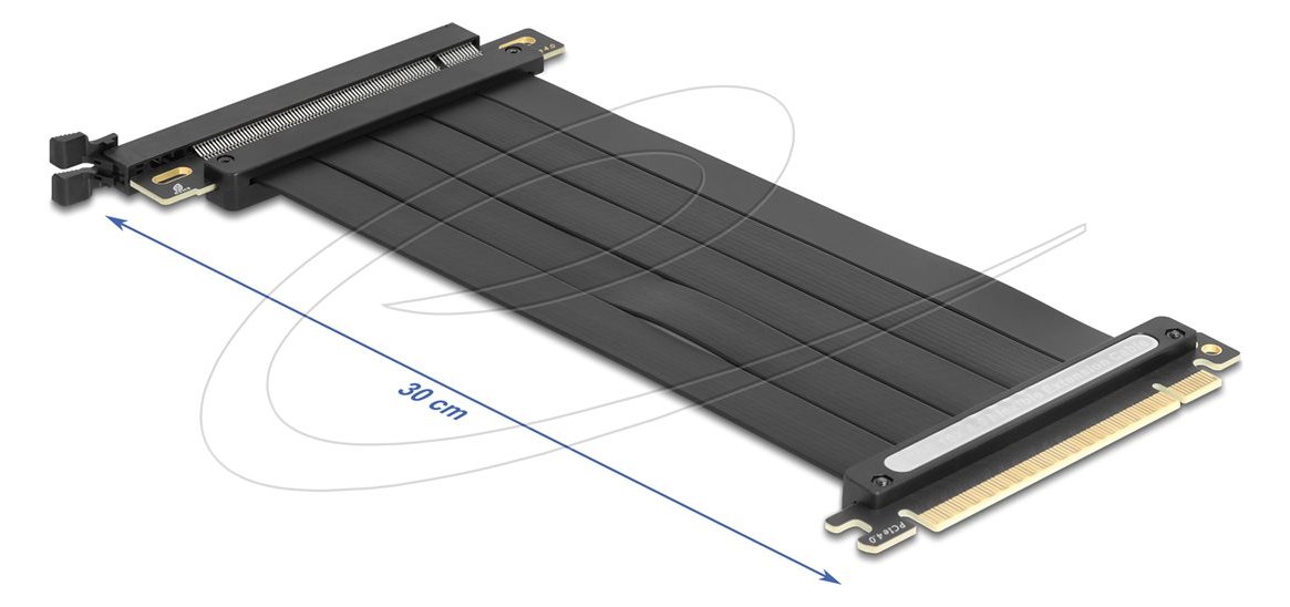 Delock Riser Karte PCI Express 4.0 x16 Stecker zu x16 Slot mit Kabel 30 cm