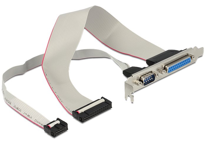 Delock Serielle / parallele Konsole - DB-9, DB-25 bis IDC 25-polig, 9-polig IDC (W)