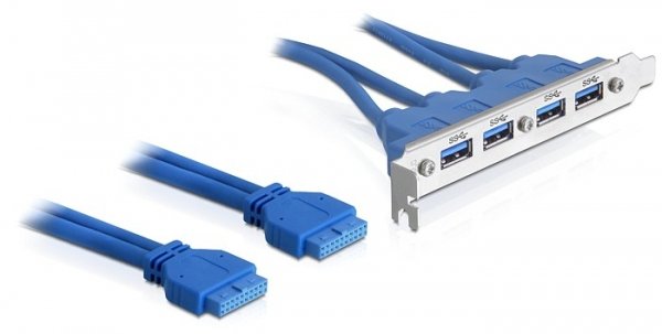 Delock Slot bracket - USB-Konsole - 19-poliger USB 3.0 Kopf (W)