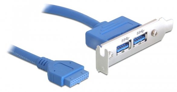 Delock Slot bracket - USB-Konsole - 19-poliger USB 3.0 Kopf (W)