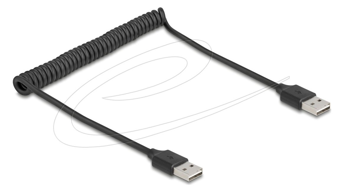 Delock Spiralkabel EASY-USB 2.0 Typ-A Stecker zu EASY-USB Typ-A Stecker 0.5 m bis 0.8 - Digital/Daten