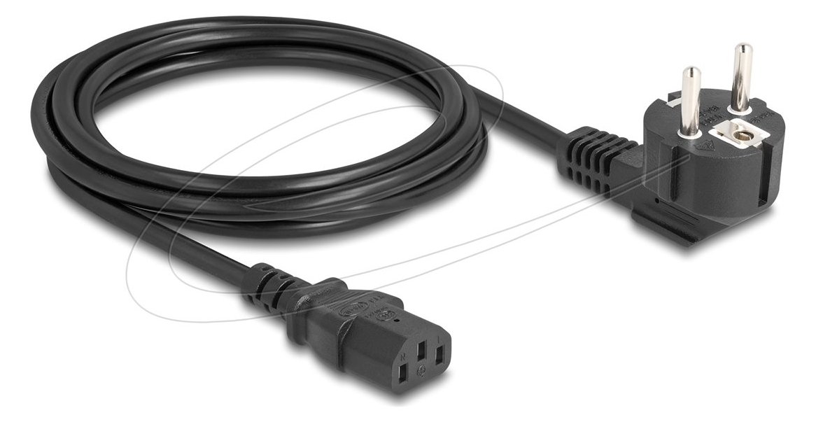 Delock Stromkabel - power CEE 7/7 gewinkelt zu power IEC 60320 C13